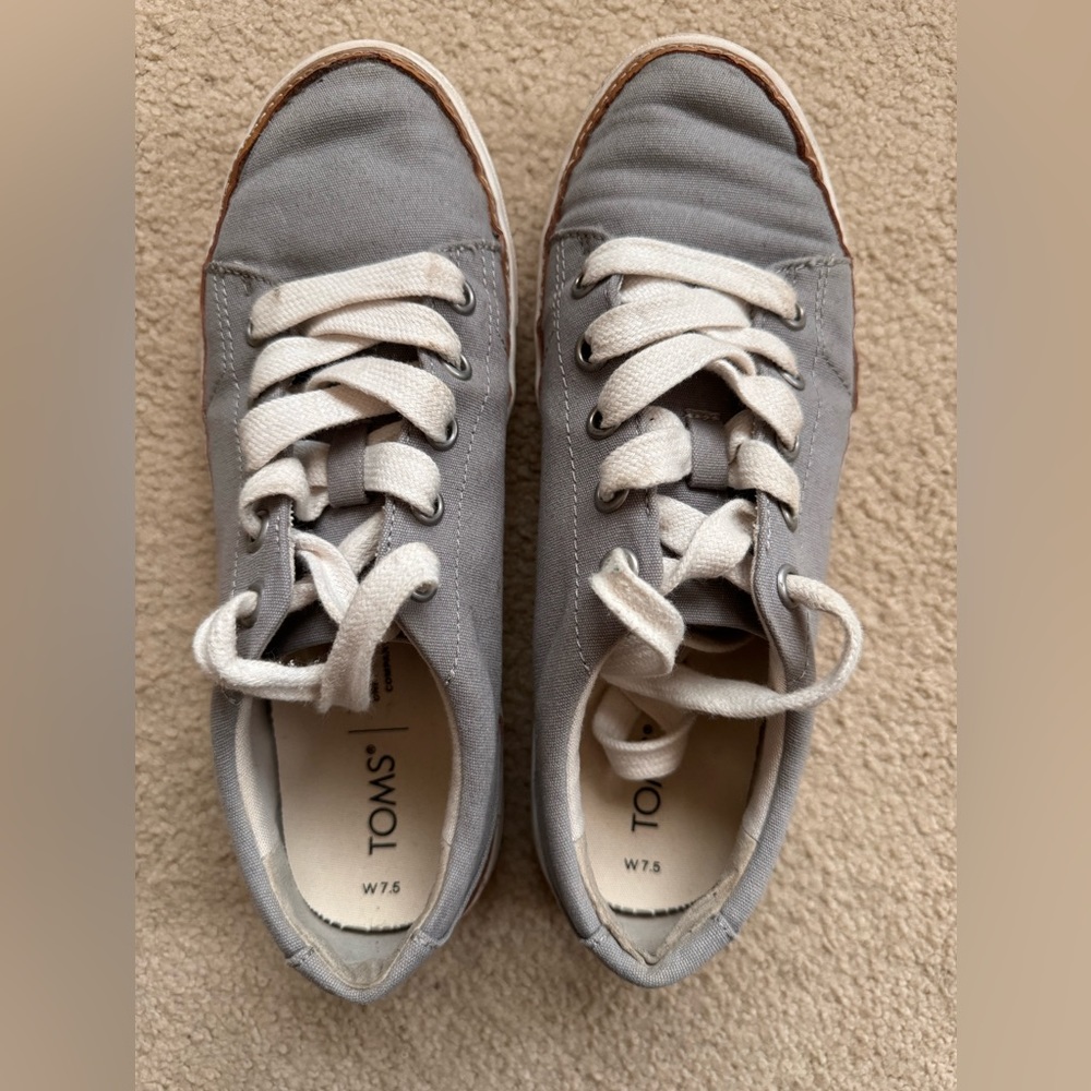 Toms Alex Grey Canvas Sneakers Womens 7.5